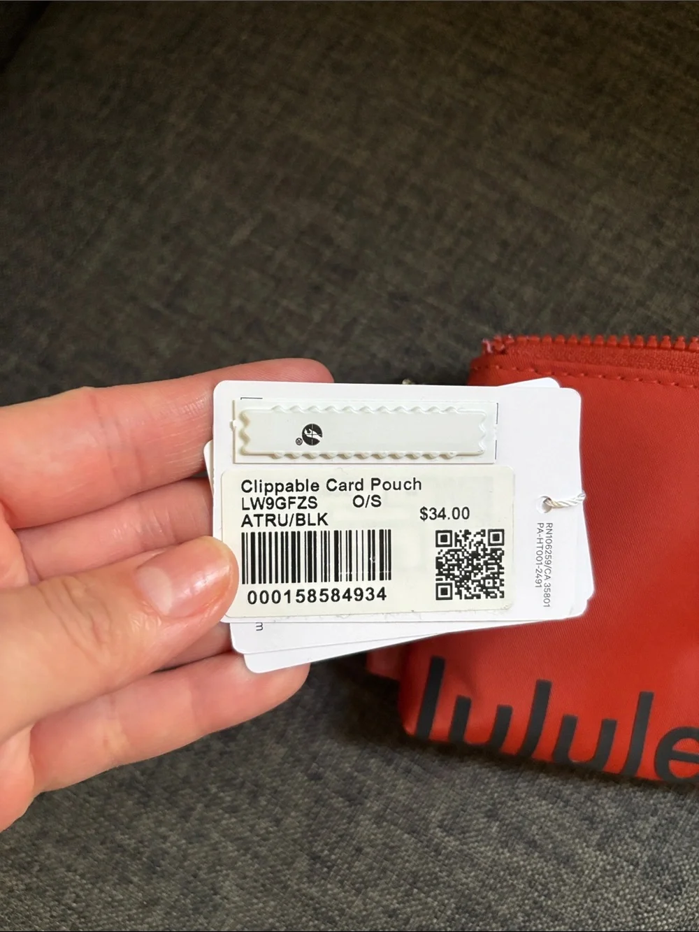 lululemon athletica Red Zip Card Pouch